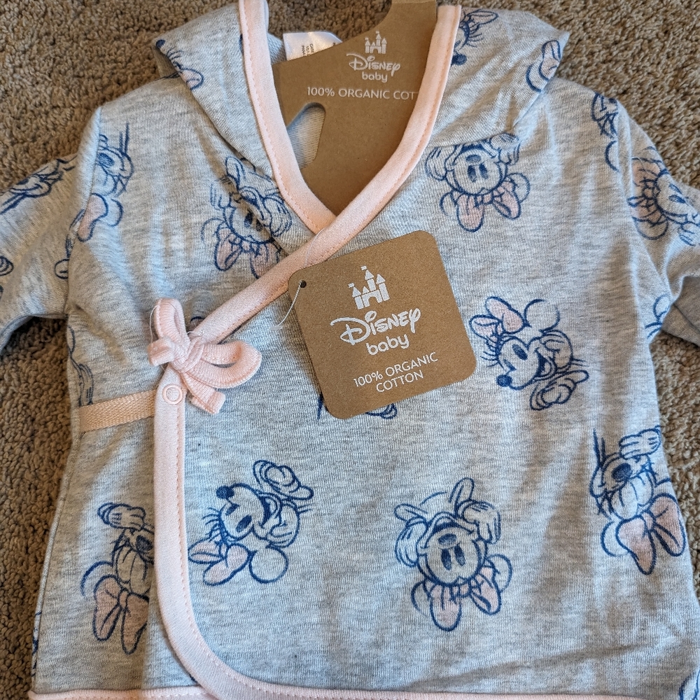 Disney Baby Minnie Mouse 100% Organic Cotton 3 Piece Set Size 3-6 months - Picture 3 of 5